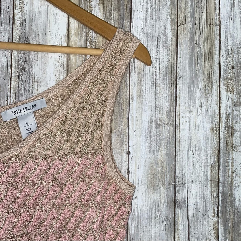 White House Black Market Asymmetrical Pink Sparkle Tank - Picture 2 of 4